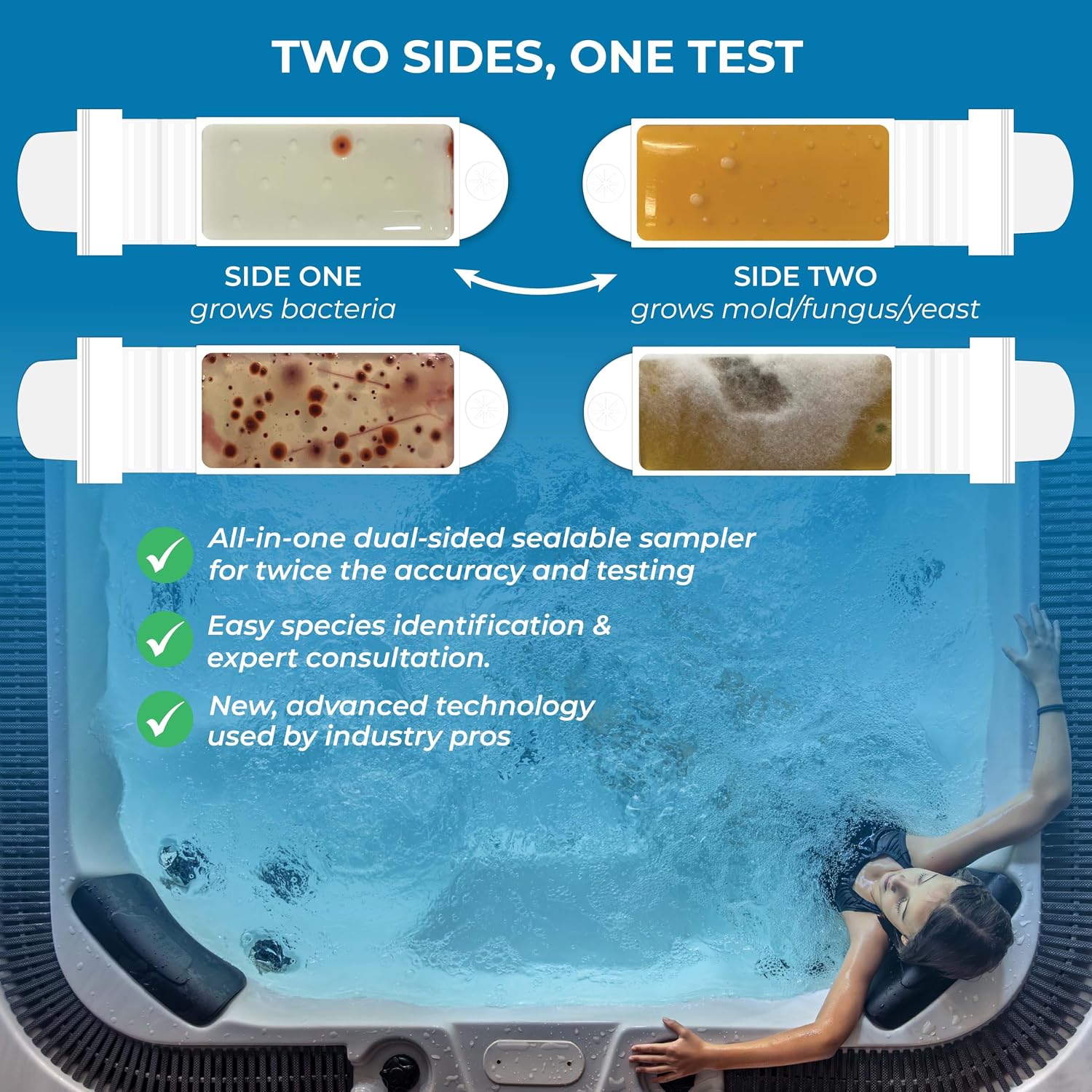 Detekt® Hot Tub & Pool Water Test for Bacteria & Mold - Species ID