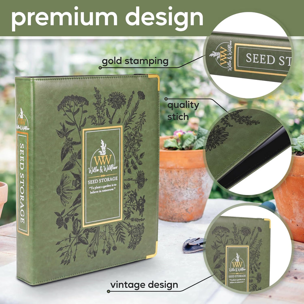 Create-ables Willow and Wildflower Garden Seed Organizer Binder, Seed Storage Organizer, Garden Binder Book for Packet