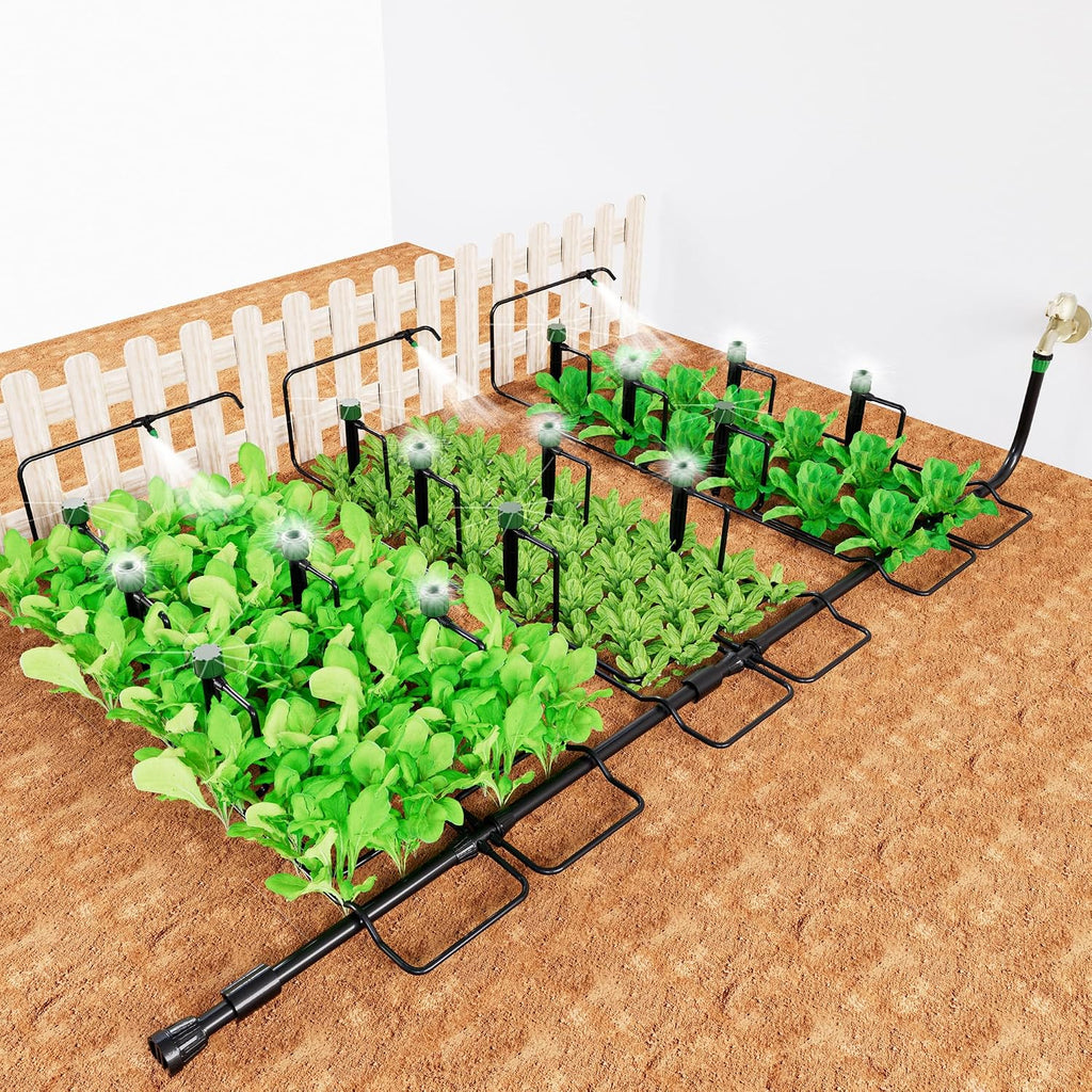 Leak-Proof Drip Irrigation Kit, Quick Connect Irrigation System Kit | Lock Barbed Drip Irrigation Kit, Includes 1/4" &