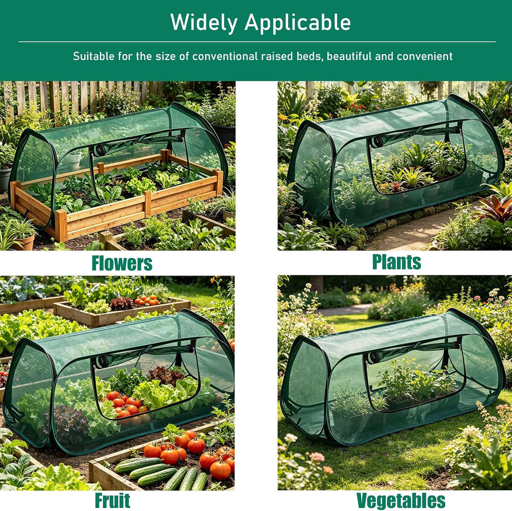 Garden Netting for Raised Beds,Raised Bed Covers,Pop Up Plant Cover | Raised Garden Bed Cover 45"x22"x16"Covers for
