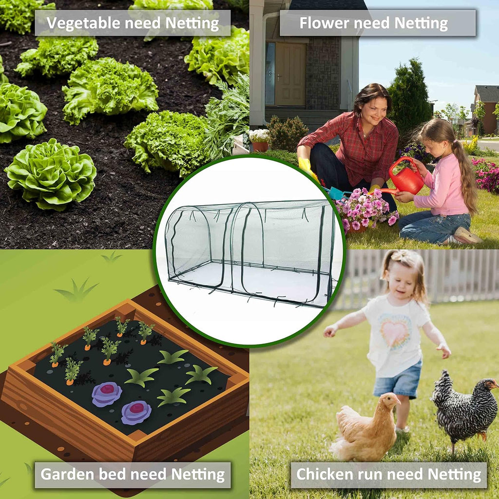 Large Tunnel 8.2'x4' Plant Netting Cover 4FT Tall Crop Cage Netting Pest Guard Cover for Vegetables Fruits Durable