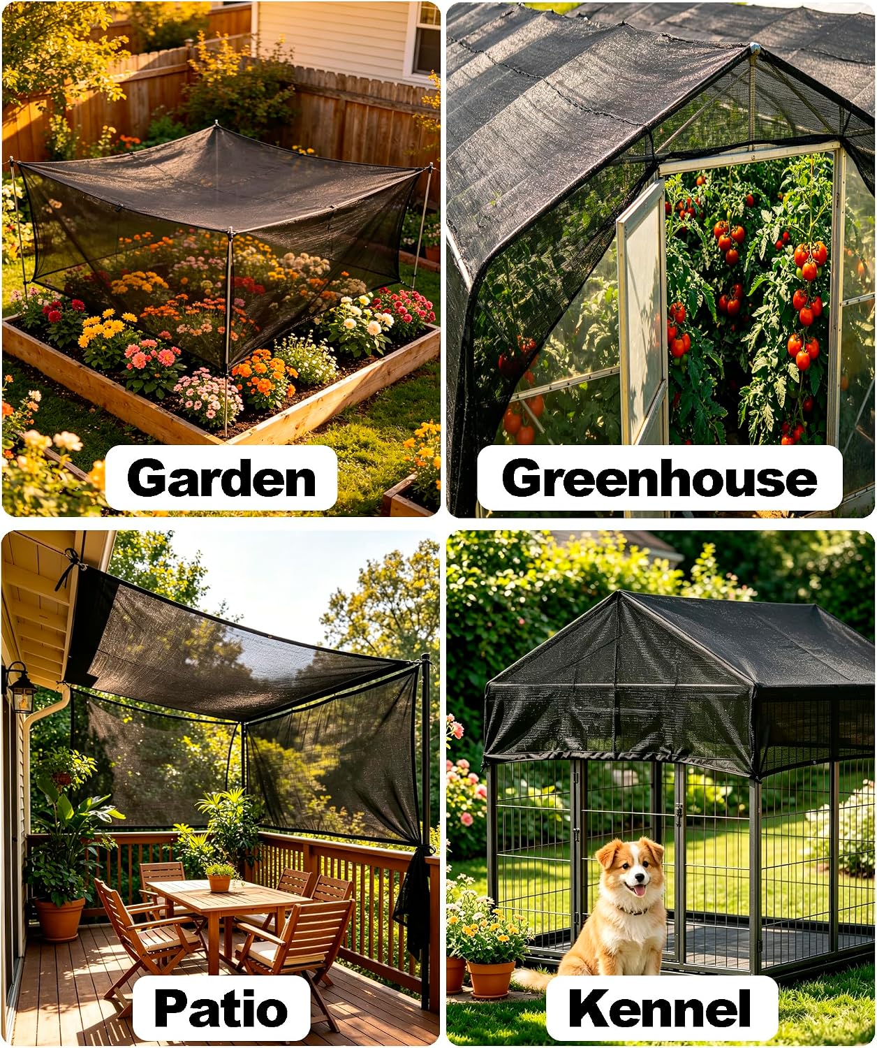 40%-50% Black Shade Cloth for Garden, 10x14FT Sun Block Mesh Tarp | Sun Shade Cover for Plants Cover, Greenhouse