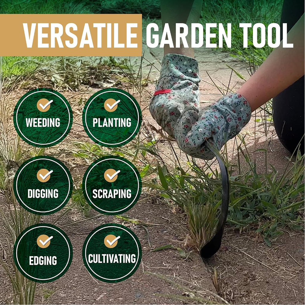 Grampa's Weeder + Grampa's Hand Hook - Original Weeder + Hand Cultivator | Heavy-Duty Steel • Breaks Up Hard Soil •