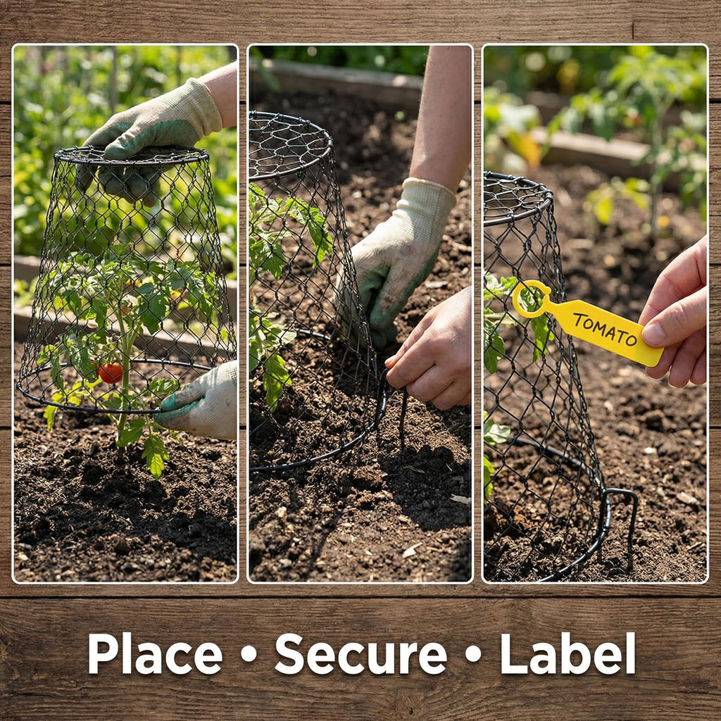 Garden Cloches for Plants, Outdoor Plant Protectors, 10 Pack, Dome | 9''x9” Breathable Mesh Close Top Seedling Plant
