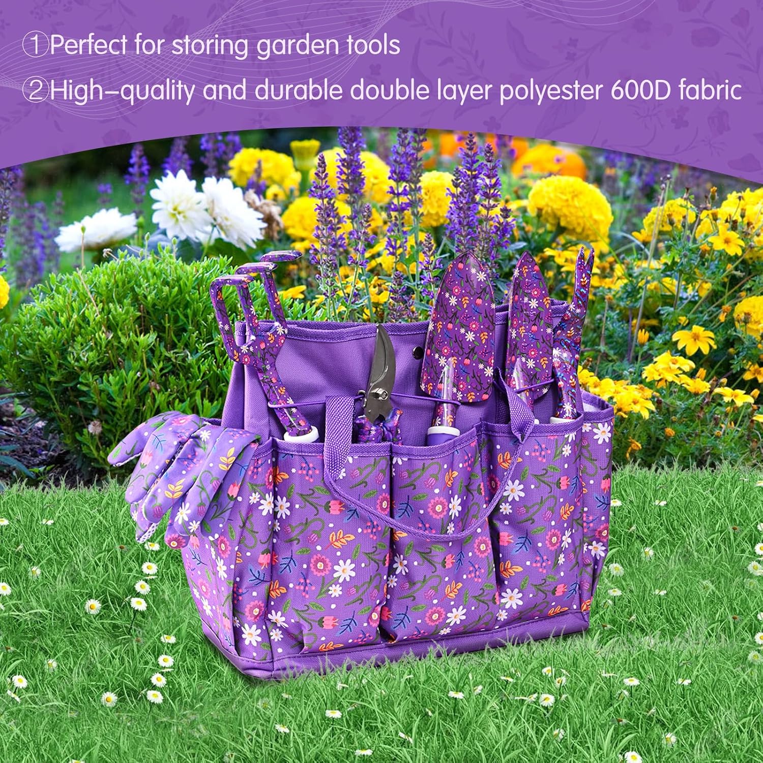 Gardening Gifts for Women, Gardening Tools for Women, 14 PCS Garden Tools Set Kit with Garden Tool Bag, Plant Lover
