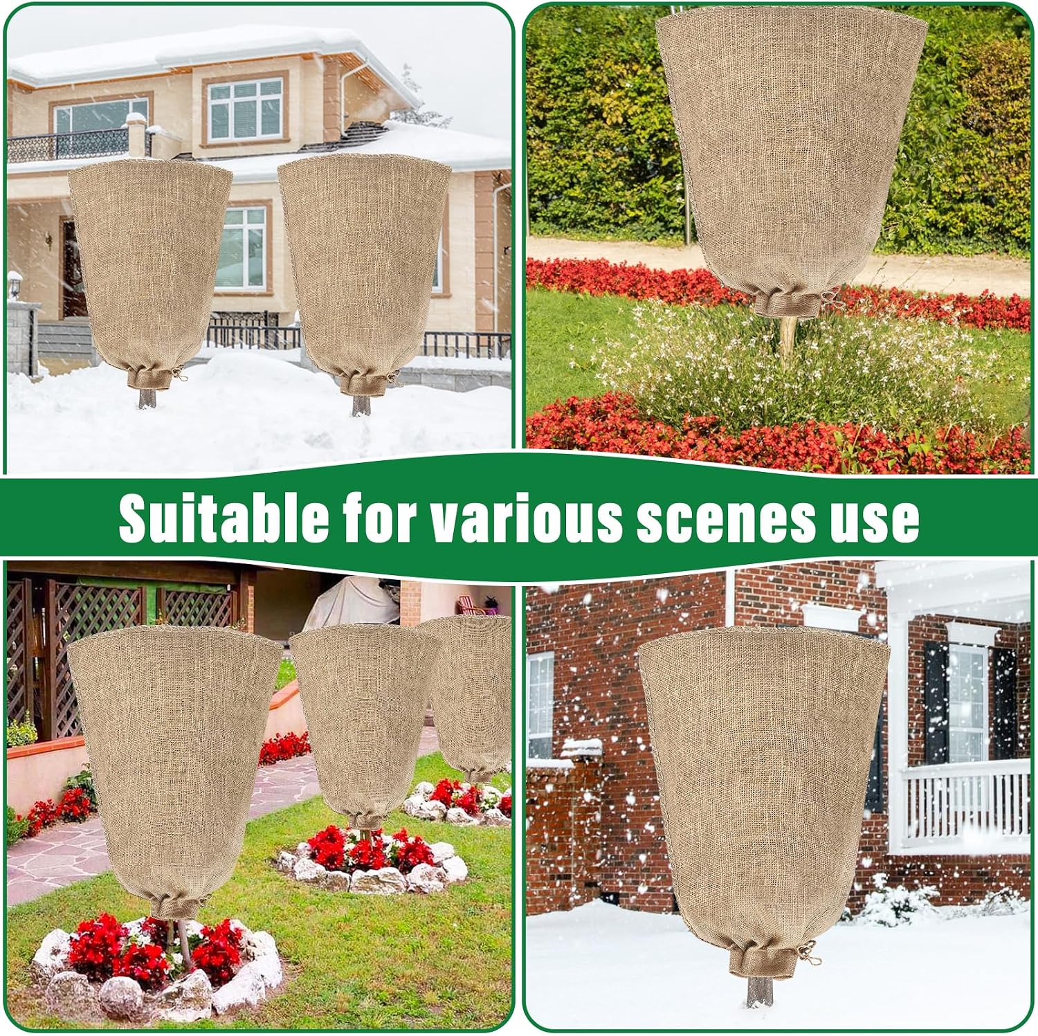 Riare 2 Packs 45 × 70 Inch Large Winter Plant Cover Bags with Drawstring