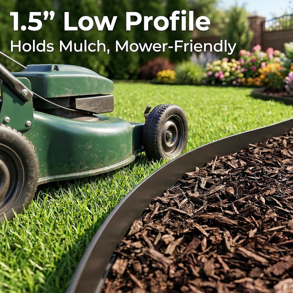 Gardzen 1.5" x40' Landscape Edging Kit with 40 Spikes | Garden Edging Coil for Lawn Borders and Landscape Projects