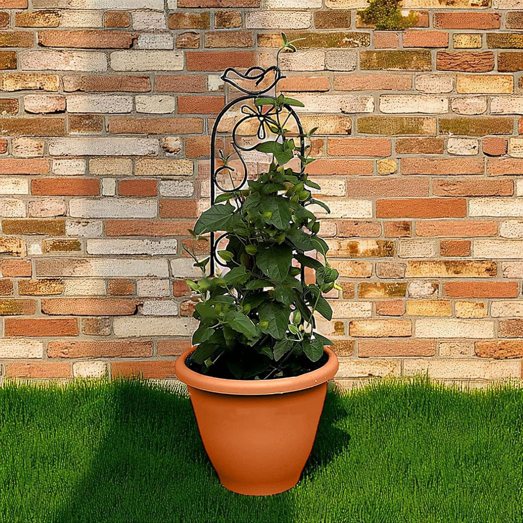 Hosley Set of 2 Iron Garden Trellis Panels – 28” Decorative Plant Support for Climbing Plants, Outdoor Yard, Patio