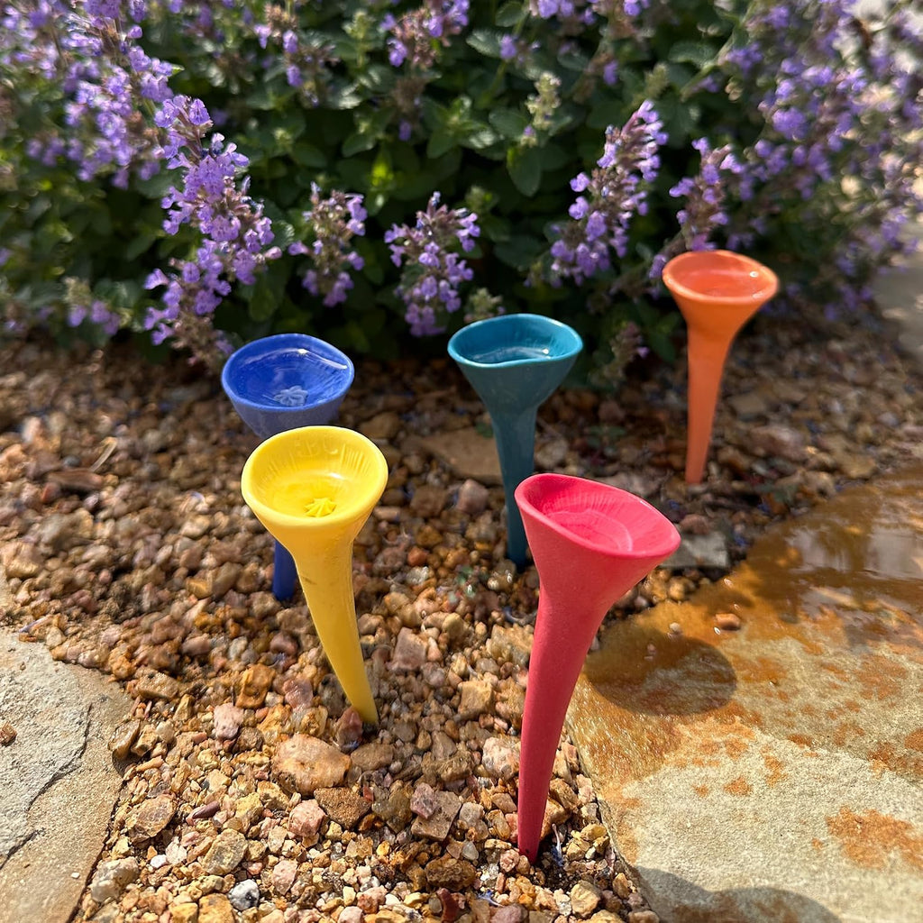 5 Pack, Bee Watering Station, 100% Handmade Porcelain, Bee and Butterfly Feeder for Garden, Outdoor Feeders for Thirsty