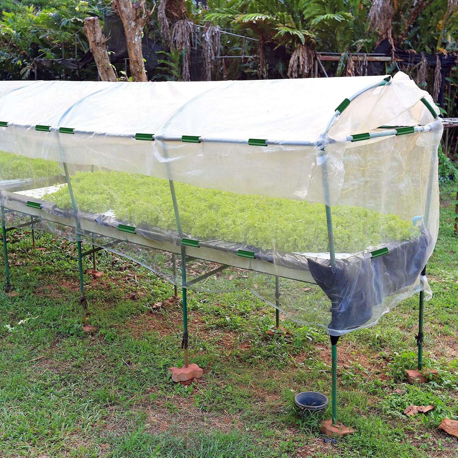 Jetec 128 Pieces PVC Pipe Clips Covers 2.4 Inches Long Greenhouse Clamps for Netting for Greenhouses Garden Shelters