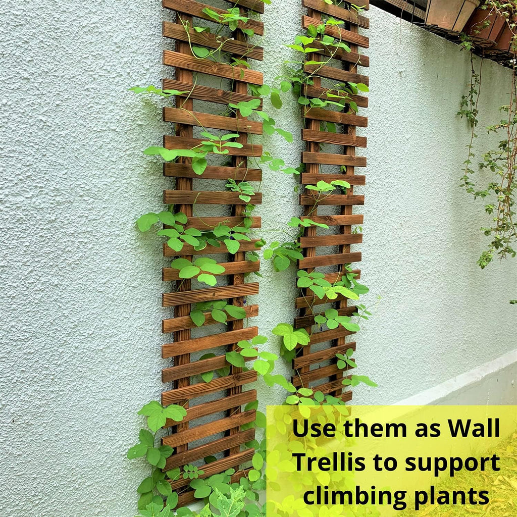 ShopLaLa Wooden Wall Planter (120cm, 2 Pack) Wooden Hanging Flower Plants | Large Outdoor Plants, Live Vertical Garden