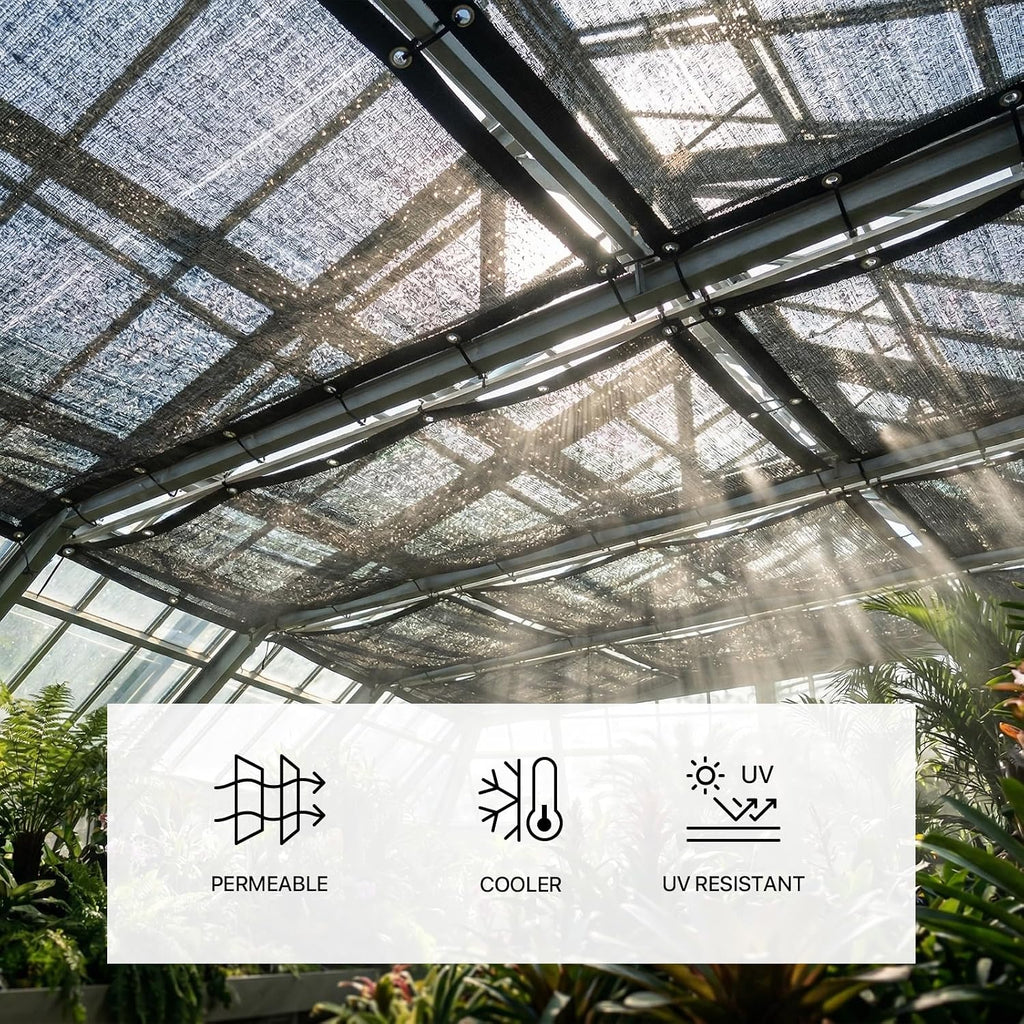 30% Shade Cloth for Plant, Black 8FT x 16FT Outdoor Shade Tarp, Shade Cover with Upgrade Grommets and Zip Ties, Netting