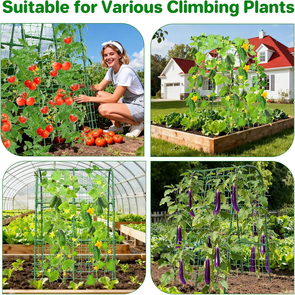 Cucumber Trellis for Raised Bed, U-Shape Garden Trellis for Climbing Plants Outdoor, Metal Arch Trellis for Vegetables
