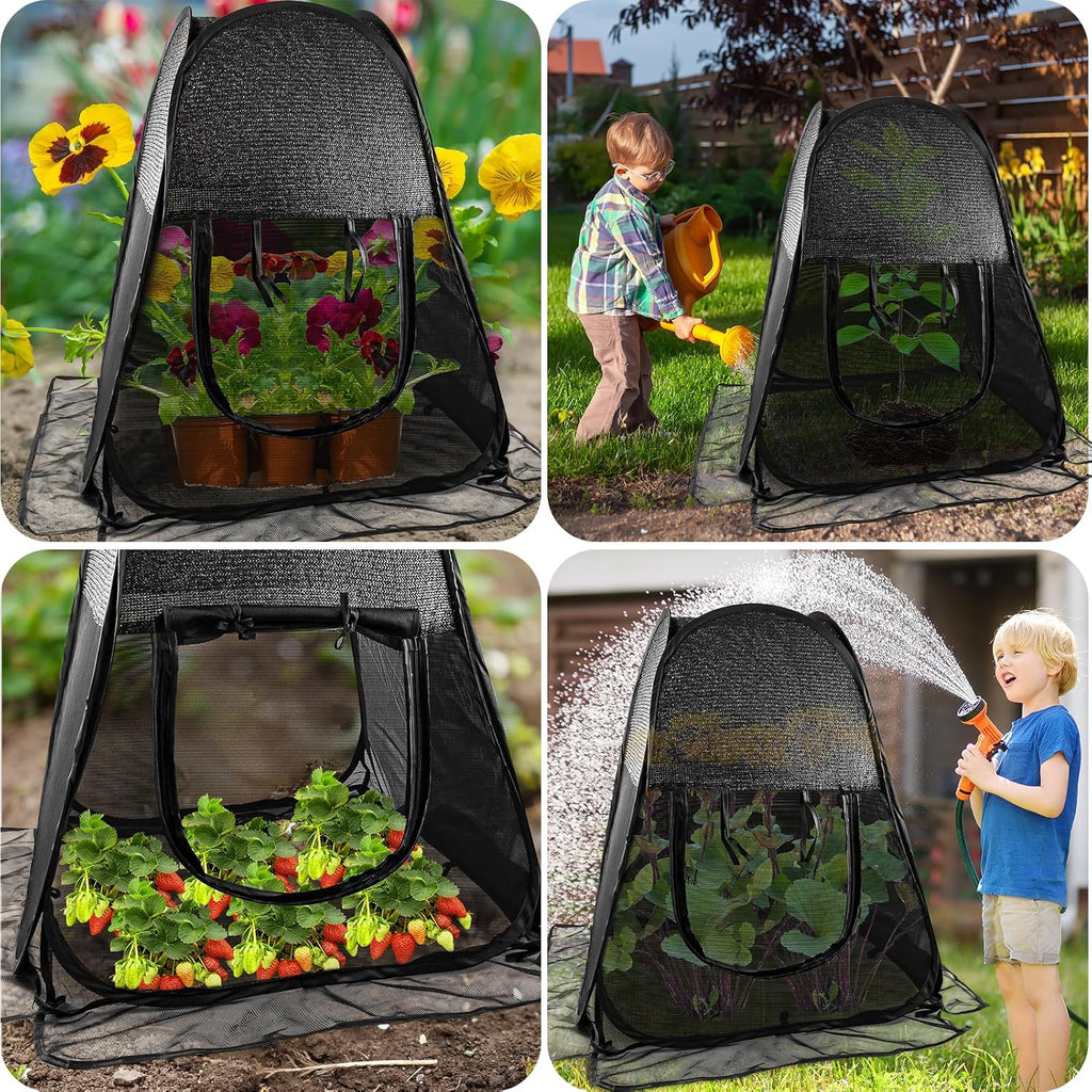 2pack Pop up Plant Shade Tent, Plant Shades for Outdoor Plants Mesh Plant Cover with 8 Stakes Pop up Sunblock Shade