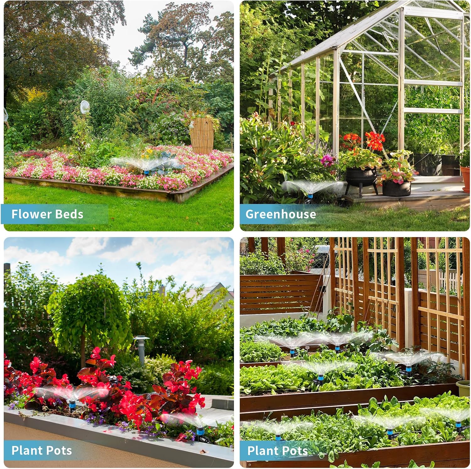 LP 240FT Drip Irrigation System Kit, Garden Watering Misting System - 40FT 1/2" Main Tube & 200FT 1/4" Distribution