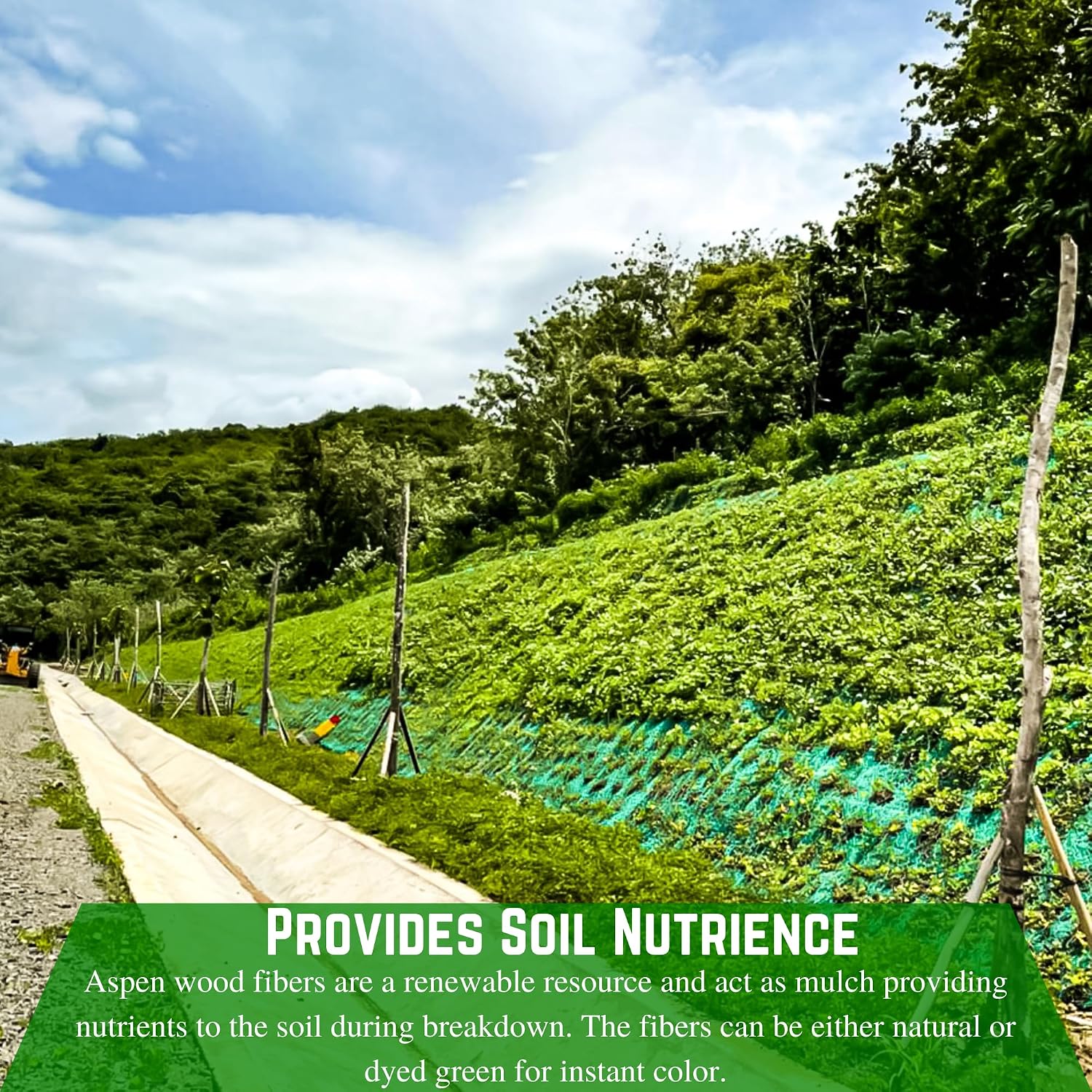 Farm Plastic Supply - American Excelsior QuickGrass Pro - Green Erosion Control Blanket Landscape Roll, Erosion Control