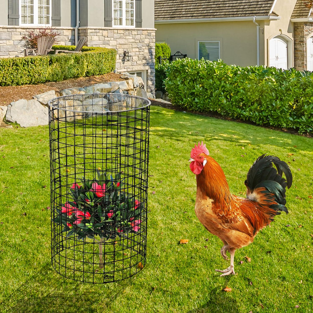 Adnee 8 Pack Wire Plant Protector with Cover-20" x 11" Detachable Metal Plant Protectors Mesh-Garden Plant Protectors