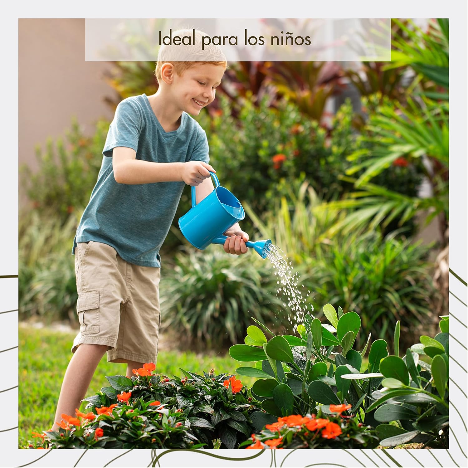 Watering Can for Kids - Play Time or Practical Use - Childs Metal Watering Can - Small Water Can for Boys and Girls