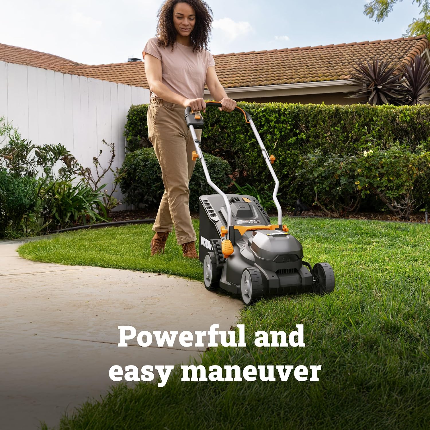 Worx Cordless Lawn Mower, 20V 14" 2-in-1 Grass Mower for Lawn Care, WG733.1 | Brushless Power, Mulching & Bagging