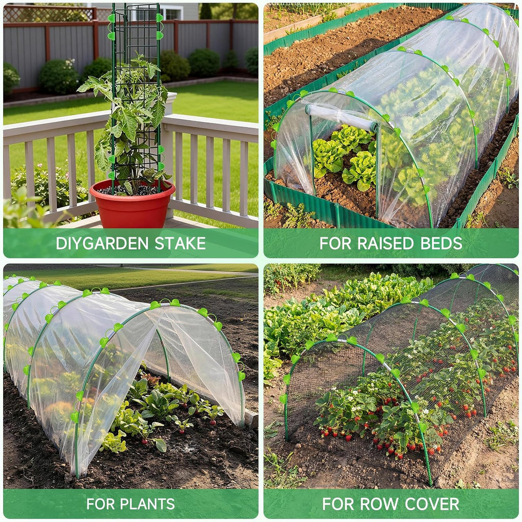 72 Pieces Garden Hoops for Raised Beds Fiberglass Support Greenhouse Hoops | 12 Sets Of 8 Ft Garden Hoops Kit Grow