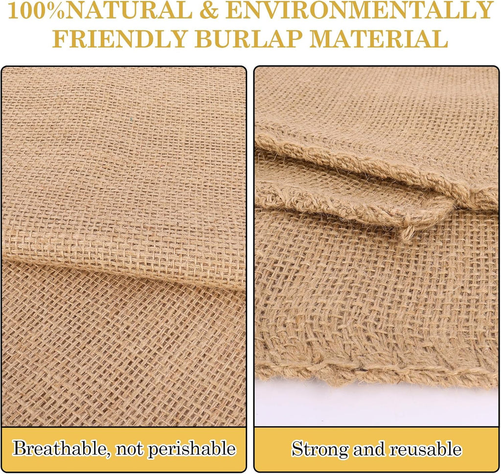 Klmnop 6 Pack Natural Burlap Bags with Drawstring, 16x24 Inch Reusable Jute Potato Sacks with Rope for Potatoes