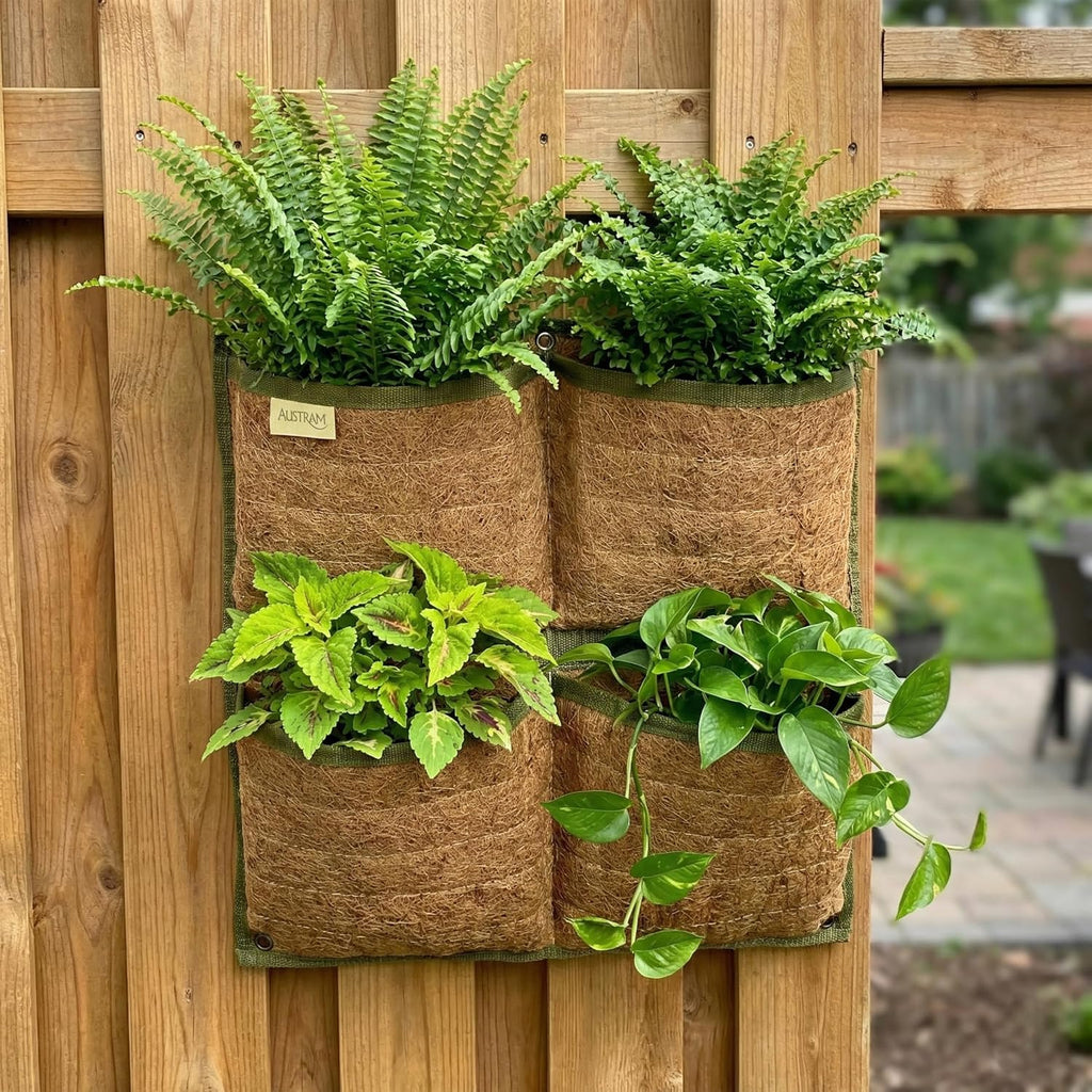 Vertical Garden Planter, 4 Pocket, Vertical Planter, wall planters for Outdoor Plants, Plant wall, Hanging planters for