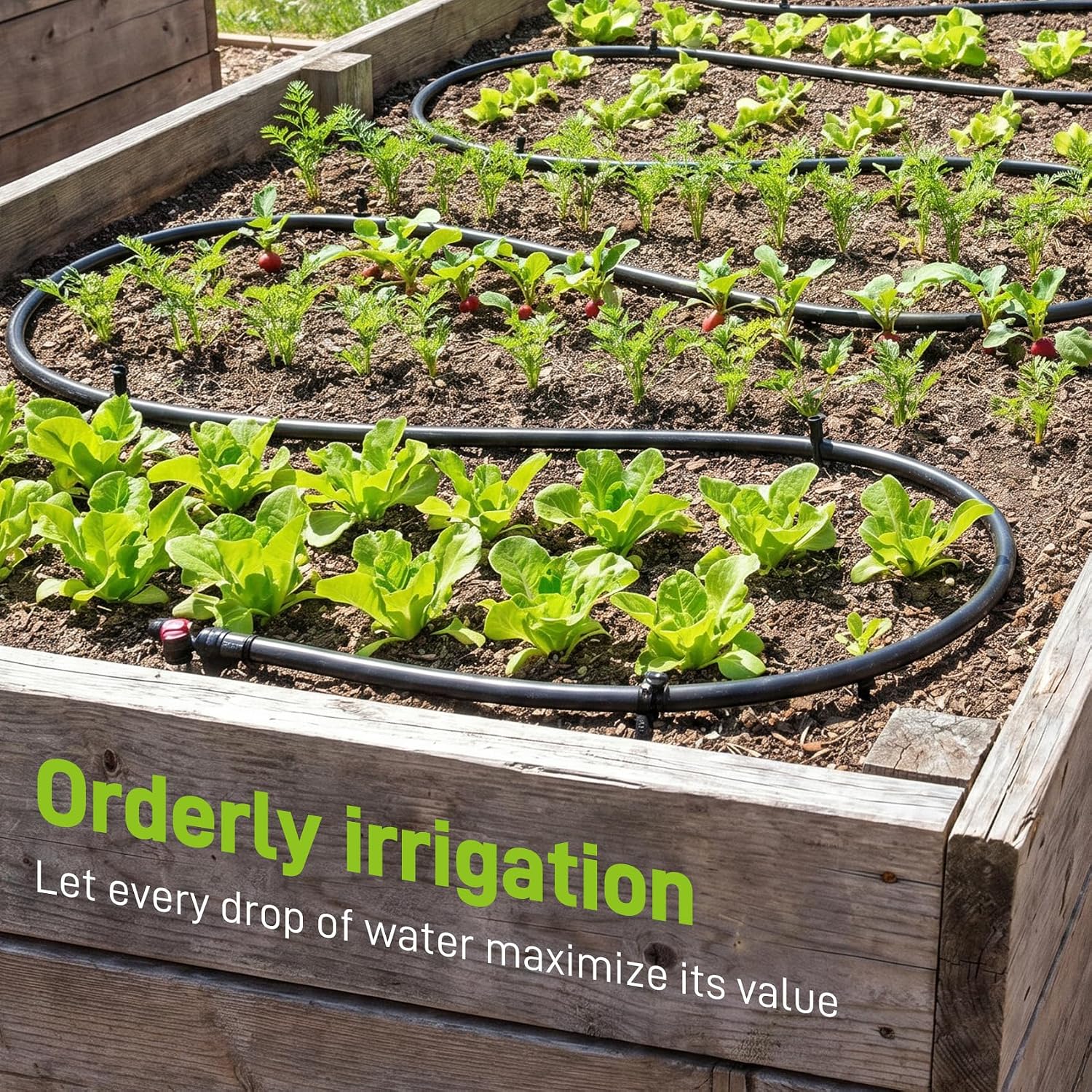 1/2 Inch Drip Irrigation Tubing, 50FT Main Line Hose Tube, Flexible PVC Irrigation Hose for Raised Beds, Greenhouse
