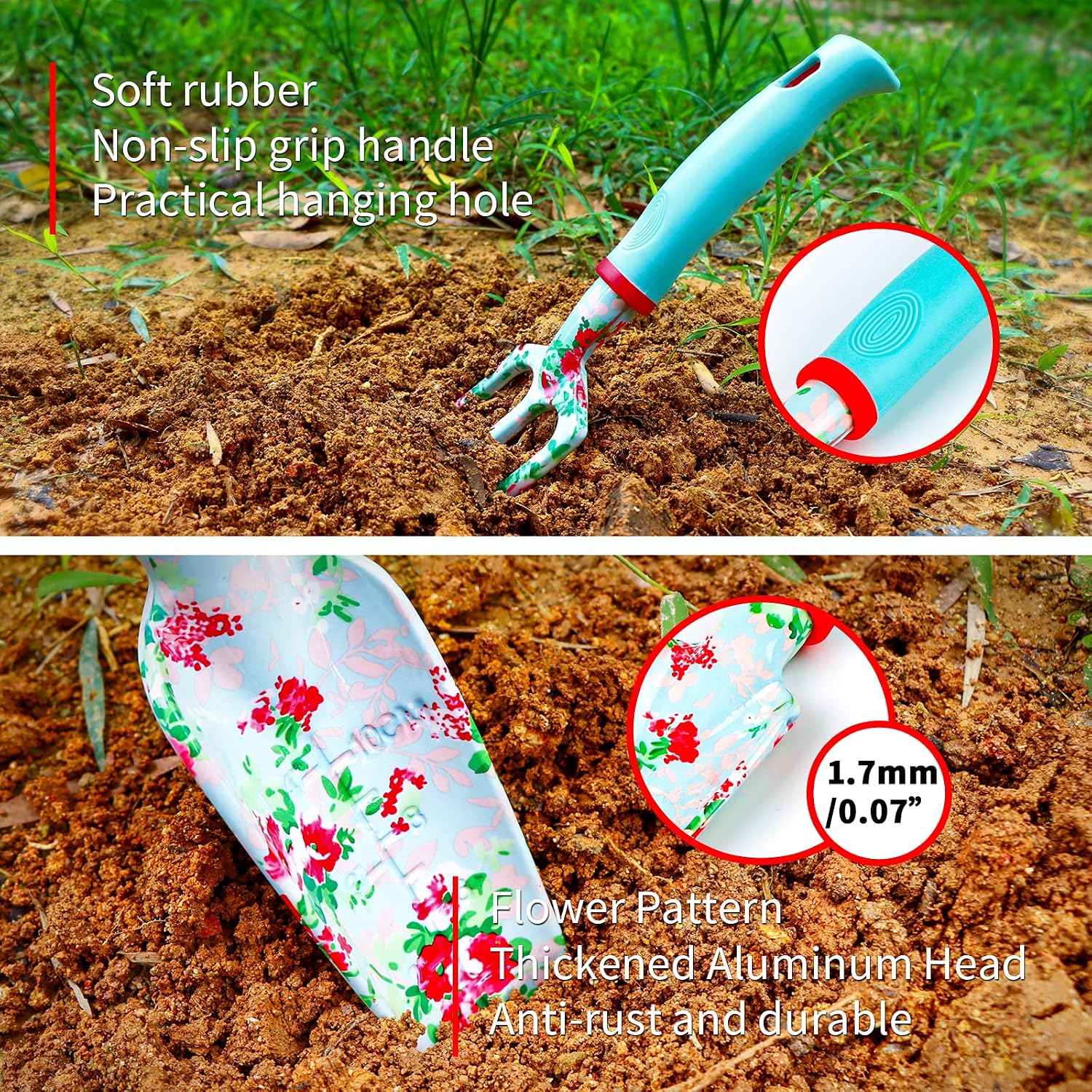 Womens Gardening Gifts Set - Floral Gardening Tools with Tote Bag - Gifts for Mom, Girlfriend or Women - Birthday