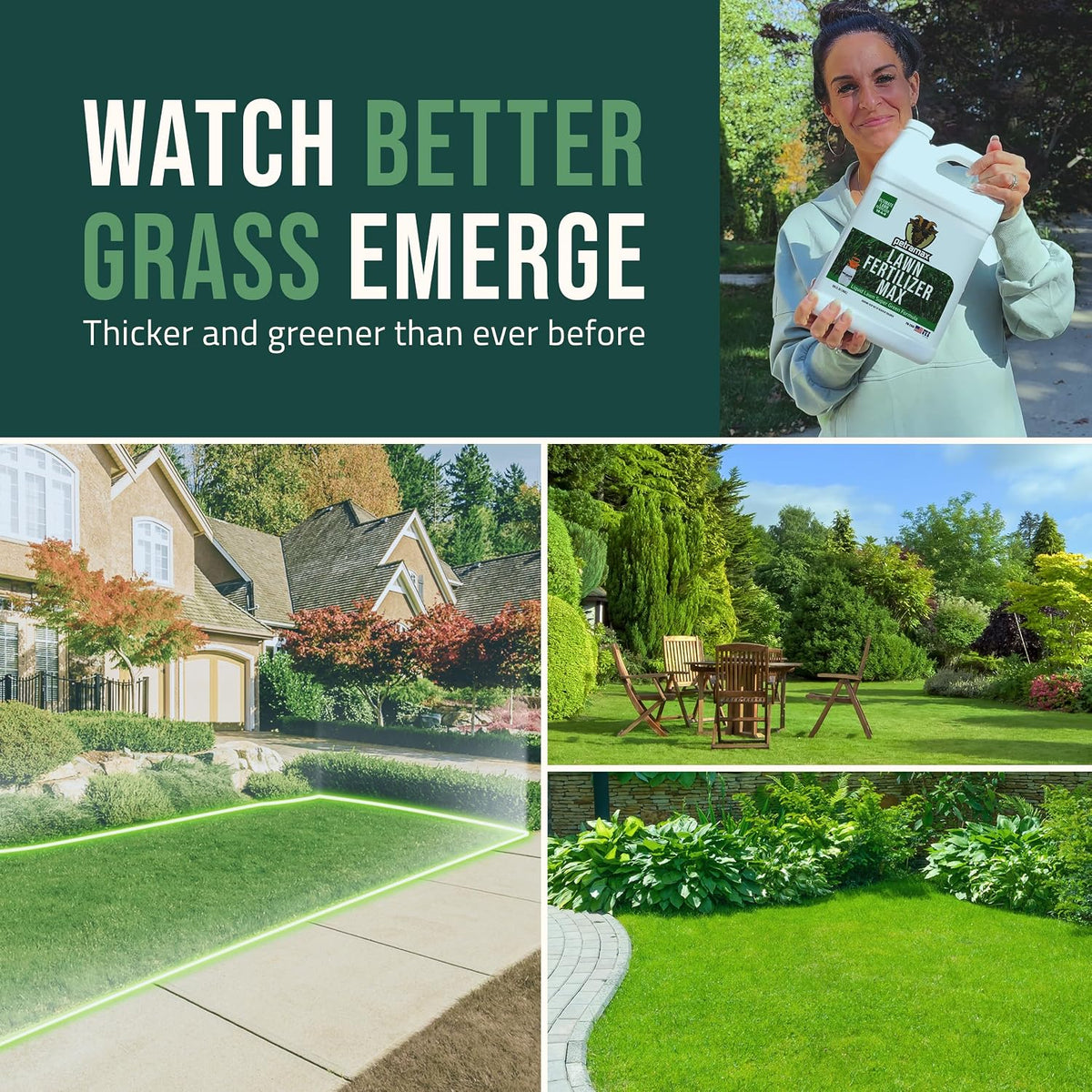 PetraMax Liquid Lawn Fertilizer for Lawns Concentrate - Liquid Fertilizer for Lawns, Food for Grass - 16-4-8 High