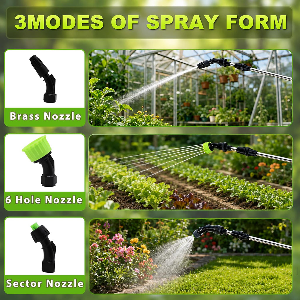Sprayer 1.35 Gallon Battery Powered Sprayer, Covers 3,000 Sq Ft per Tank | Electric Sprayer with 3 Interchangeable