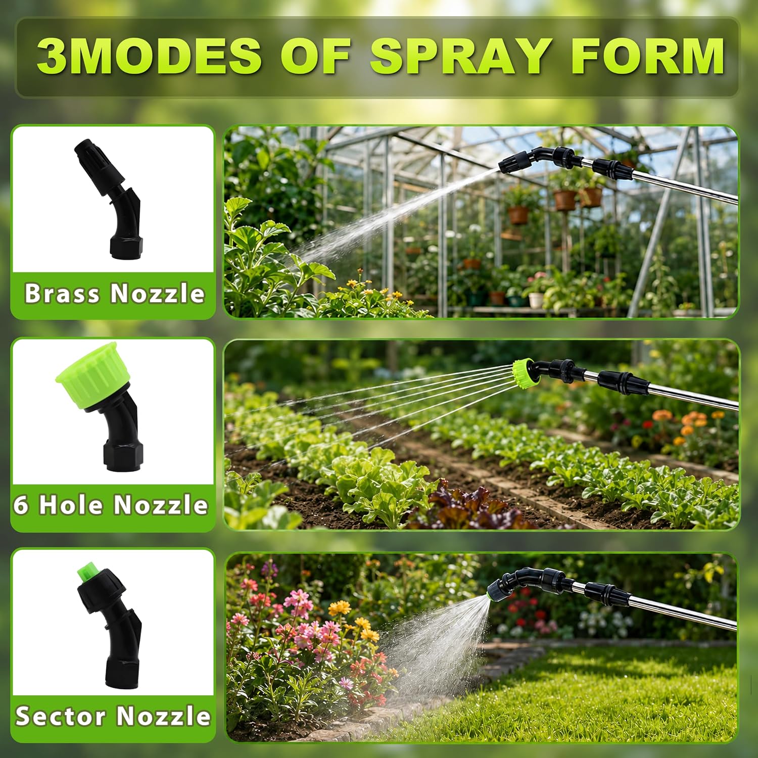 Sprayer 1.35 Gallon Battery Powered Sprayer, Covers 3,000 Sq Ft per Tank | Electric Sprayer with 3 Interchangeable