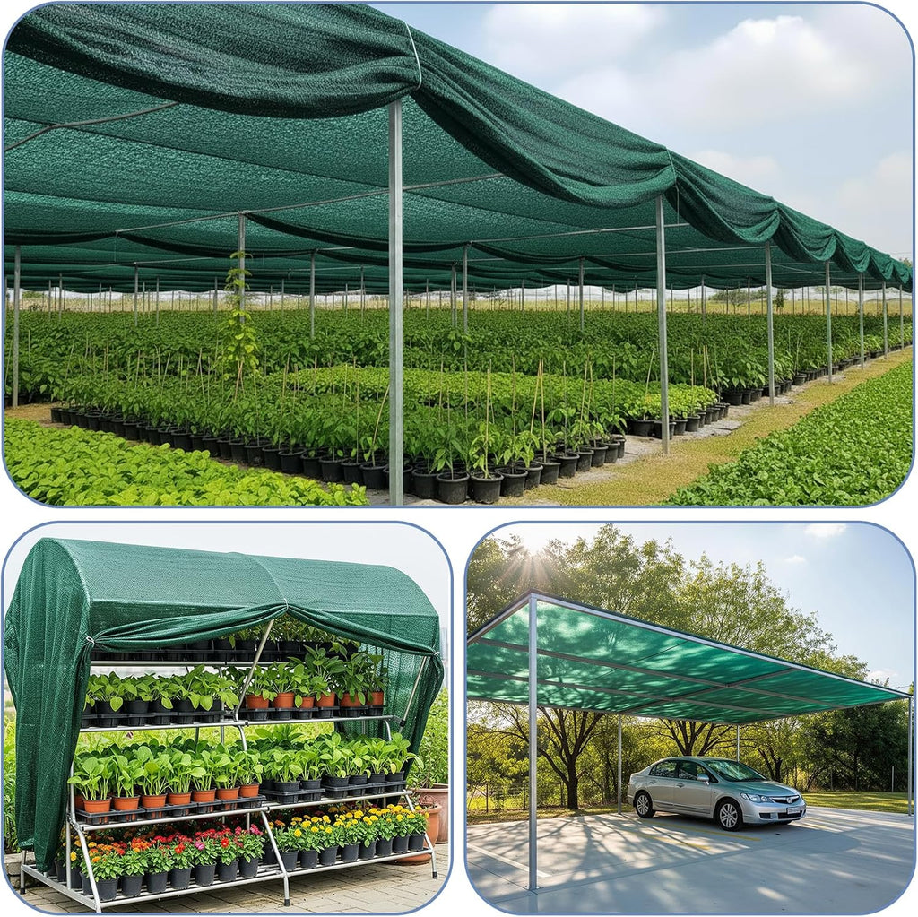 LOVE STORY 8x20FT 70% Dark Green Shade Cloth Sun Shade Net UV Resistant Mesh Tarp Plant Cover Sunblock Net for