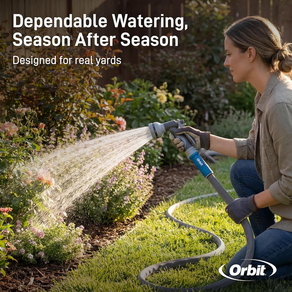 Orbit ExoJacket Fabric Garden Hose - 100 ft x 5/8 in - Heavy-Duty Fabric - Durable ExoJacket Construction - Antikink