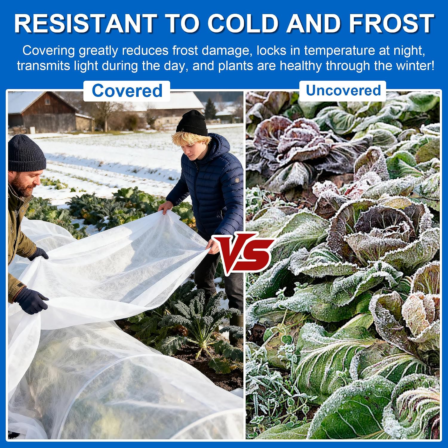 Plant Covers Freeze Protection, 10 * 40FT 1.1 oz/yd² Large Thick Frost Blankets for Outdoor Plants in Winter, Floating
