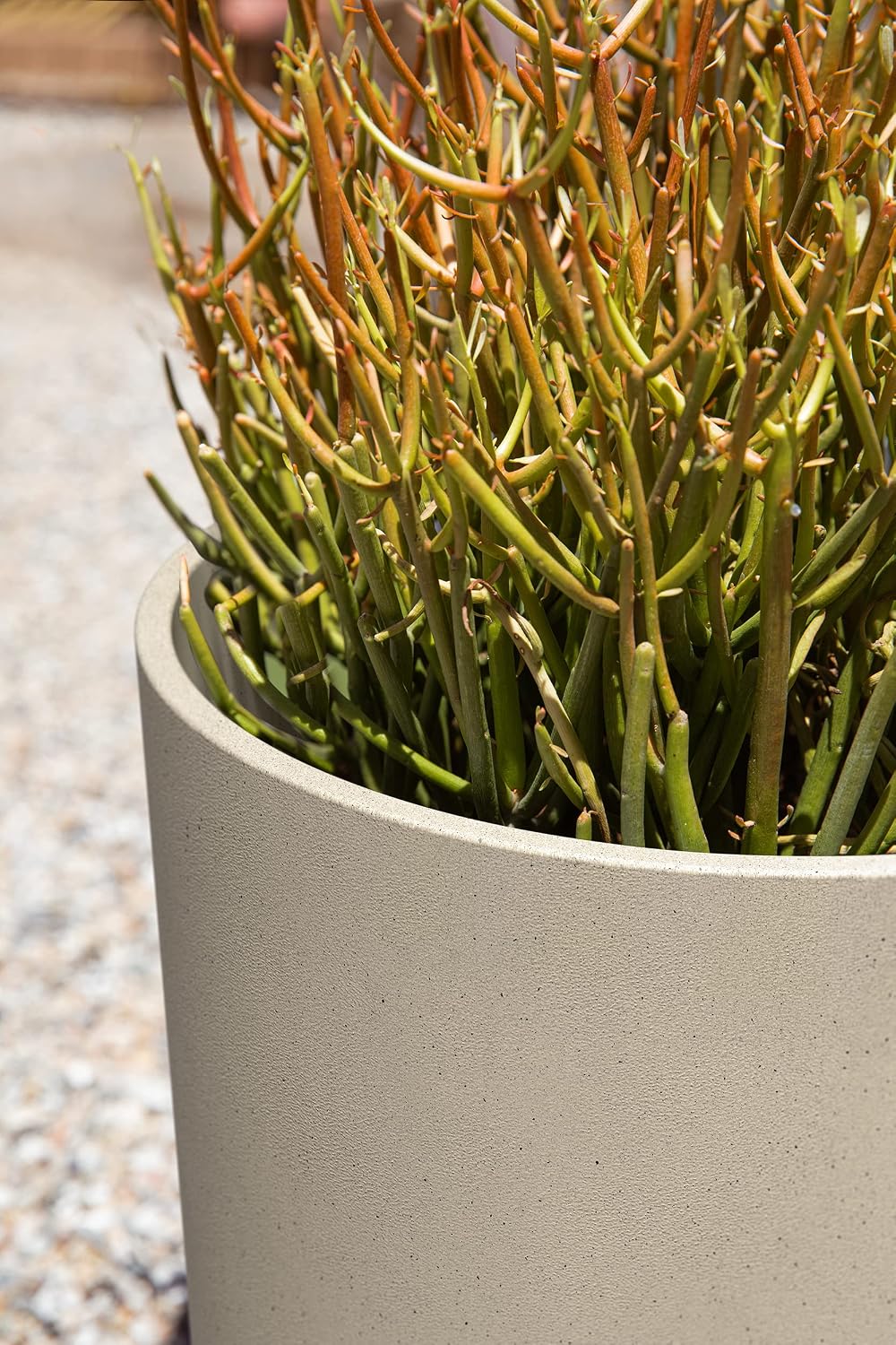 Veradek Mason Series Lima Planter - Large Round Outdoor Planter | Made From a Durable Plastic-Stone Composite With