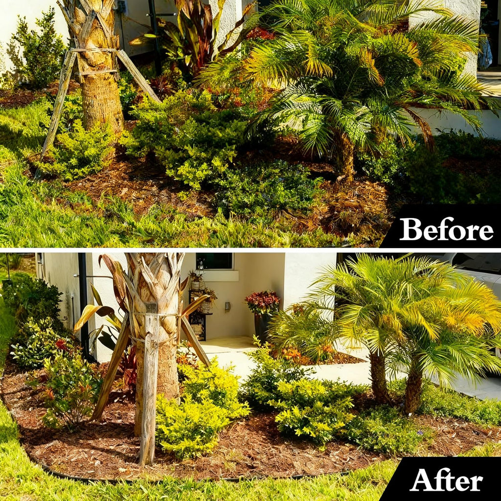 33FT Landscape Edging, 4 Inch Garden Edging Border with 50 Spikes, Flexible Lawn Edging for Trees, Landscape, Garden