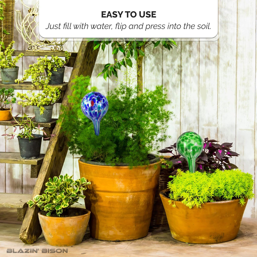 Blazin Automatic Irrigation Drippers Extra Large | Watering Globes for Indoor Plants | House Plant Water Bulb | Up to