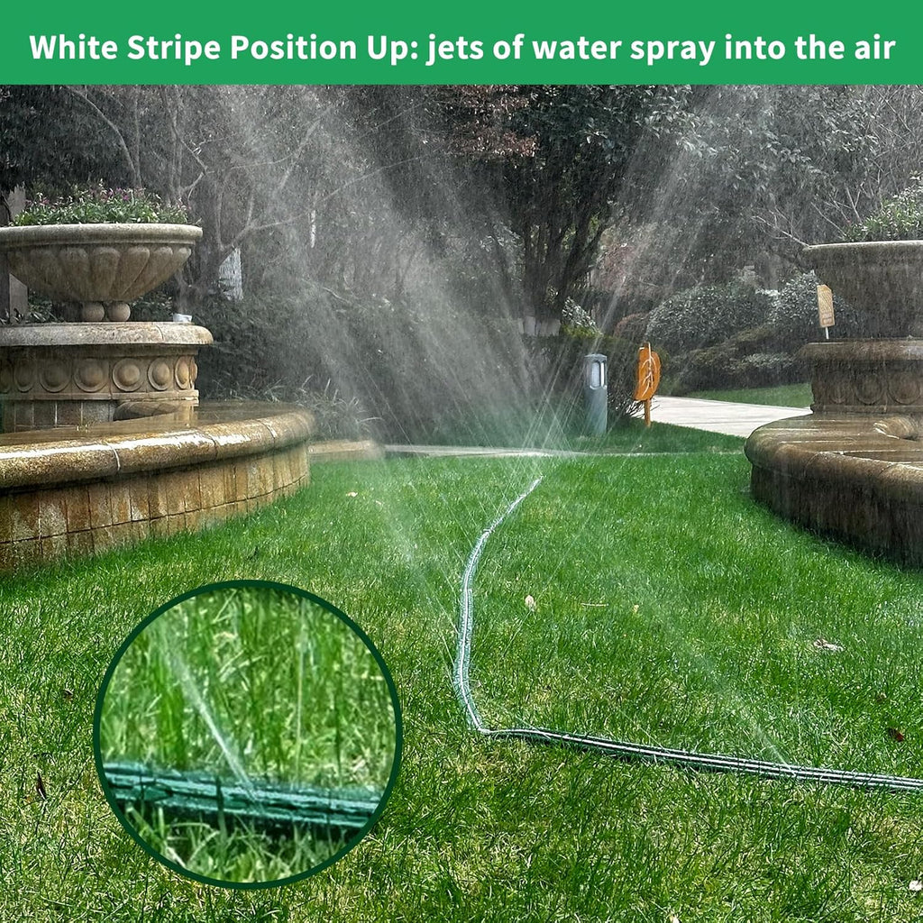 Watoo 2026 Sprinkler Hose & Soaker Hose for Yard - 100 FT Reinforced Flat Garden Hose with Holes, Heavy Duty No-Kink