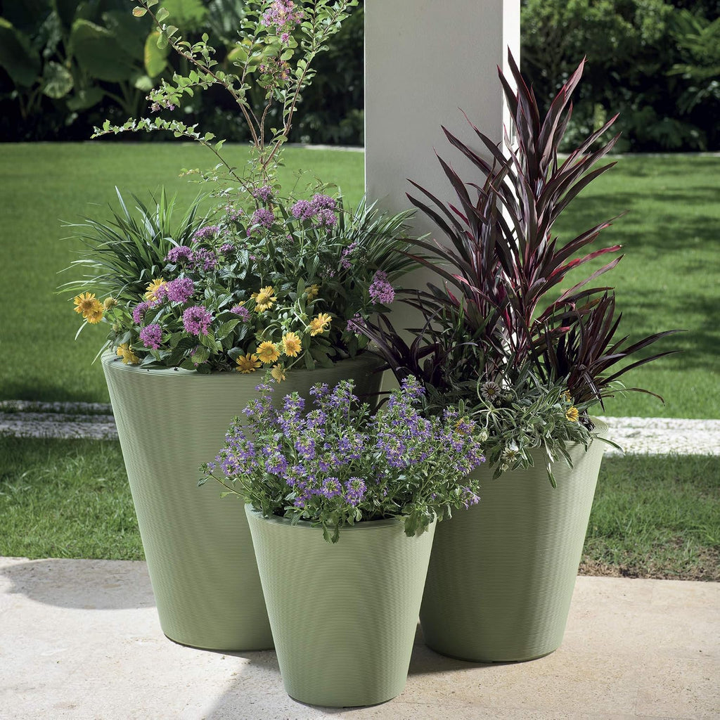 Crescent Garden Madison Planter– Weather-Resistant, Double Walled Indoor/Outdoor Plant Pot with Drain Hole – Durable