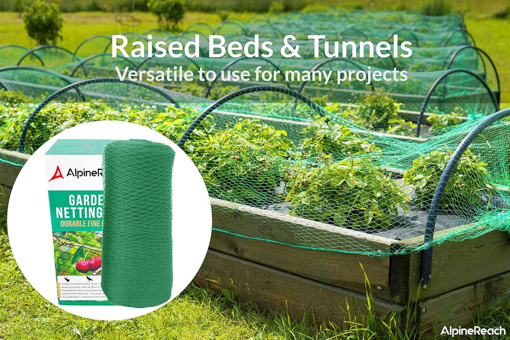 AlpineReach Garden Netting 7.5 x 65 ft Heavy Duty Bird Net, Deer, Plant Protection Extra Strong Woven Mesh, Reusable