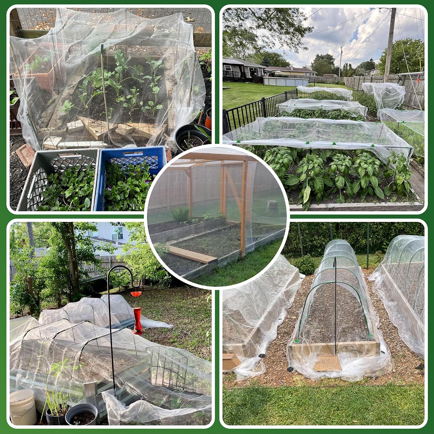 SWANGSA Garden Netting 10 X 50 FT 3Pack, Ultra Fine Garden Mesh Plant Netting for Garden Protection Row Cover Raised