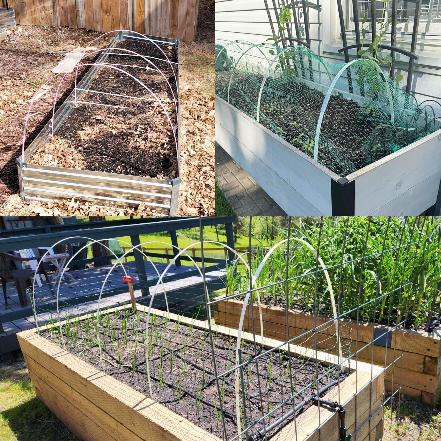 Garden Hoops 36pcs (M Size), Sunwuk Greenhouse Hoops for 2.5-5.5ft Wide Raised Bed, 6 Sets of 8.5ft Long Super Bendable
