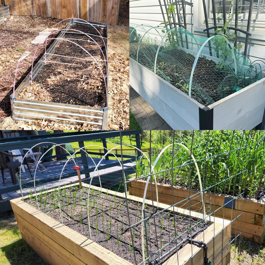 Garden Hoops 60pcs (M Size), Sunwuk Greenhouse Hoops for 2.5-5.5ft Wide Raised Bed, 10 Sets of 8.5ft Long Super