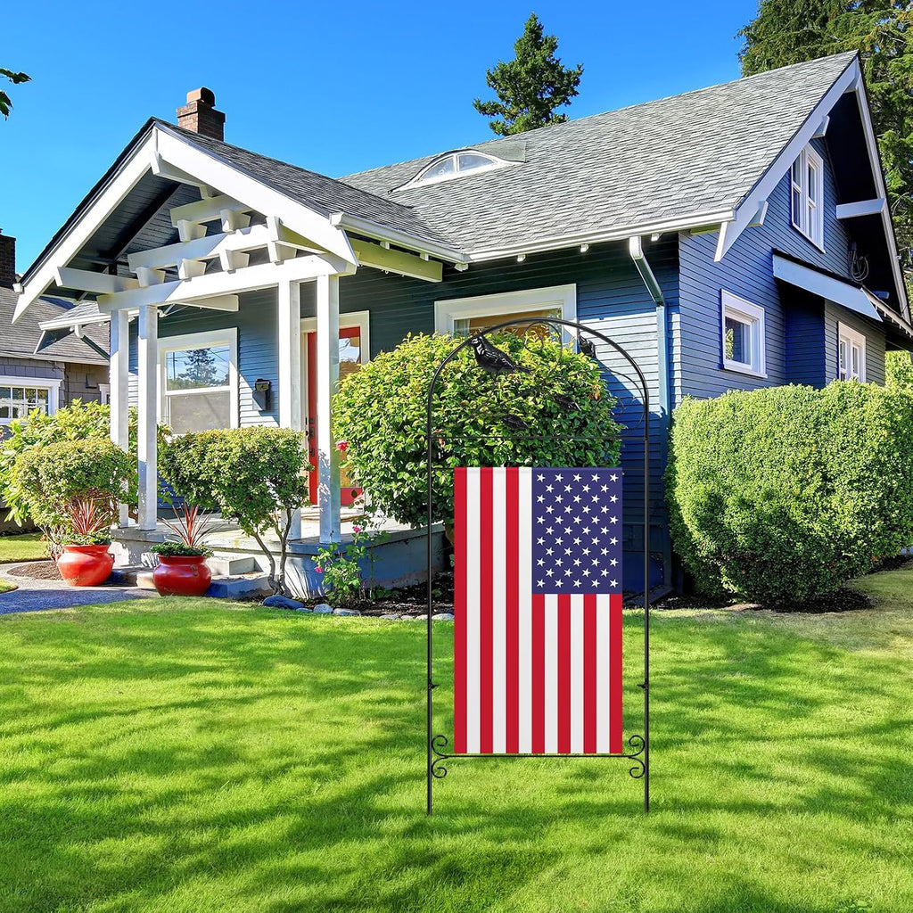 CroBlissful Garden Flag Holder Stand Garden Yard Flag Pole Stake Fits Max 14 x 25 Inch for Outside House Yard Lawn