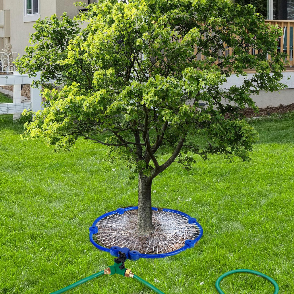 Apipi 20.5" 360° Ring Tree Water Sprinkler for Even Root Irrigation | Adjustable Circle Tree Watering with Y Hose