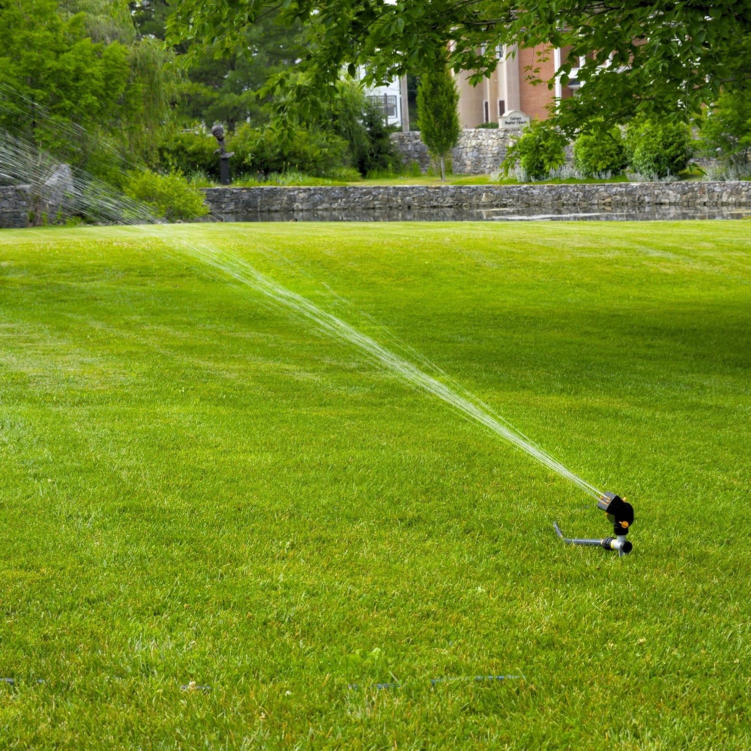 Melnor MiniMax Spike Sprinkler, 4000 Sq Ft: 360°, Flow, Width, Range Adjust