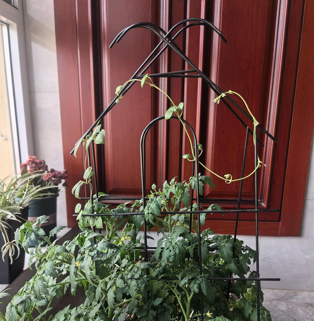 ARIFARO 4 Pack 32" Metal Garden Trellis for Climbing Plants Outdoor | 13.4" Wide Steel Trellis, for Indoor/Outdoor