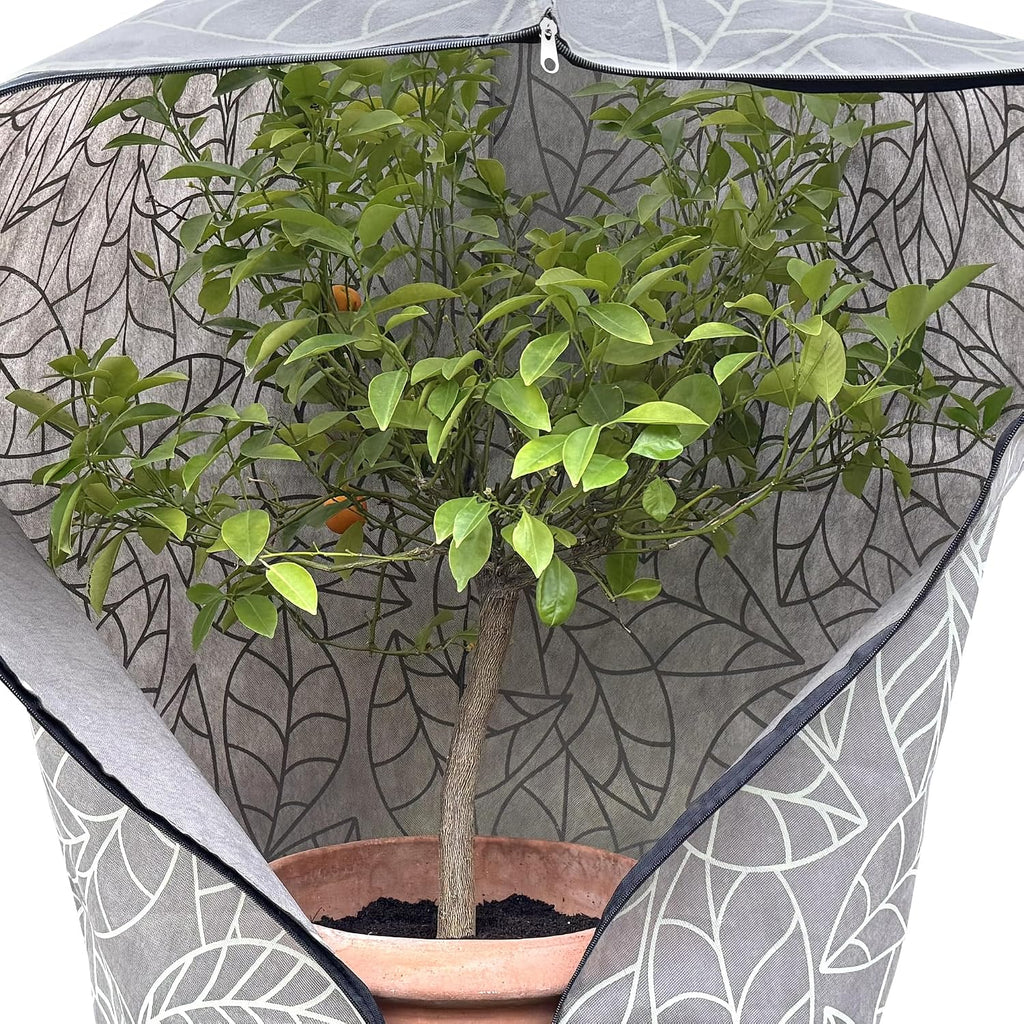 Plant Covers Freeze Protection 24"x32" | 4-Pack Winter Frost Blankets | Brown Garden Cover Bags for Outdoor Plants