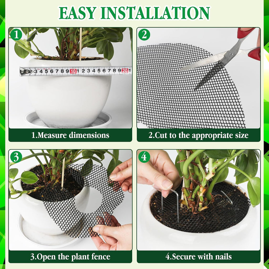 10pc 15.7" Plant Pot Grids Cuttable Plant Pot Soil Covers Protectors from Animals-Indoor Plant Pot Soil Guard for
