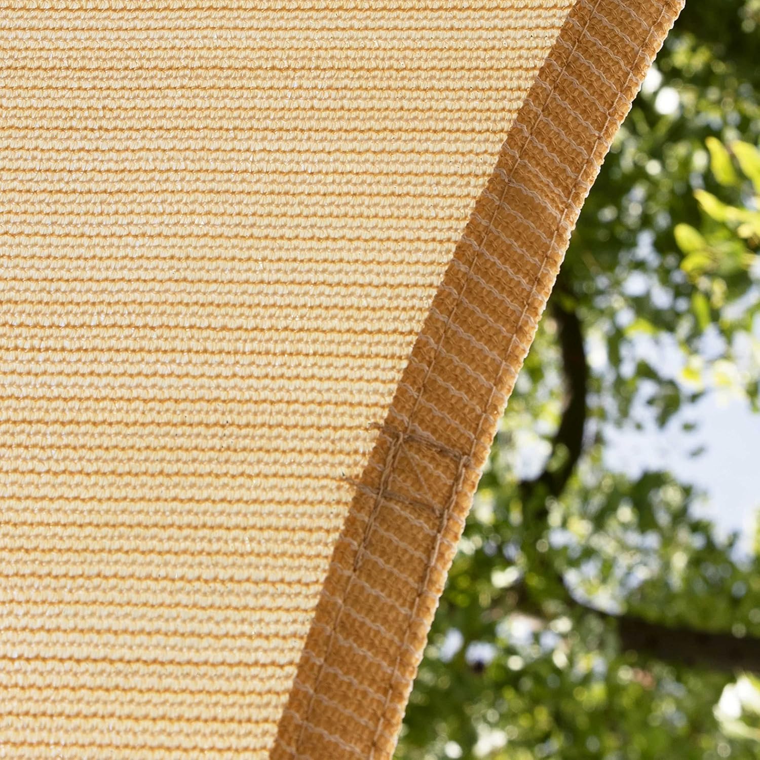 Amgo 12' x 12' x 17' Beige Right Triangle Sun Shade Sail Canopy Awning Cloth AGTAPRT12 - UV Blockage, Water & Air